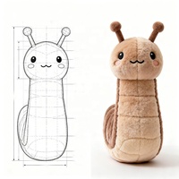 ODM OEM Nouveaux jouets en peluche géants et créatifs en forme de limaces, adorables et doux, animaux en peluche de dessin animé pour enfants, en coton avec technique de broderie