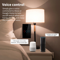 Pour Tuya WIFI panneau de verre intelligent indicateur LED interrupteur tactile mural Alexa Smart Life RF433 contrôleur Compatible Design Premium pour