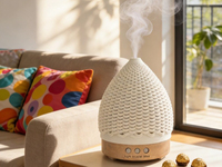 Diffuseur d'arômes à ultrasons en bois pour la maison, diffuseur de brume aromatique en céramique, nébuliseur d'aromathérapie en céramique, diffuseur d'aromathérapie en céramique