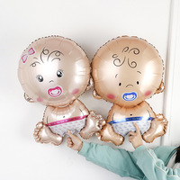 Kit de Décorations pour Fête de Révélation du Sexe du Bébé Garçon ou Fille, Ballons en Aluminium Rose et Bleu, Ensemble de Ballons en Latex