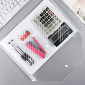 Sac de classement transparent H5501A A4 en plastique PP épaissi grande capacité avec fermeture à pression pour examens et documents d'étudiant - Vente en gros usine - Product Image 3