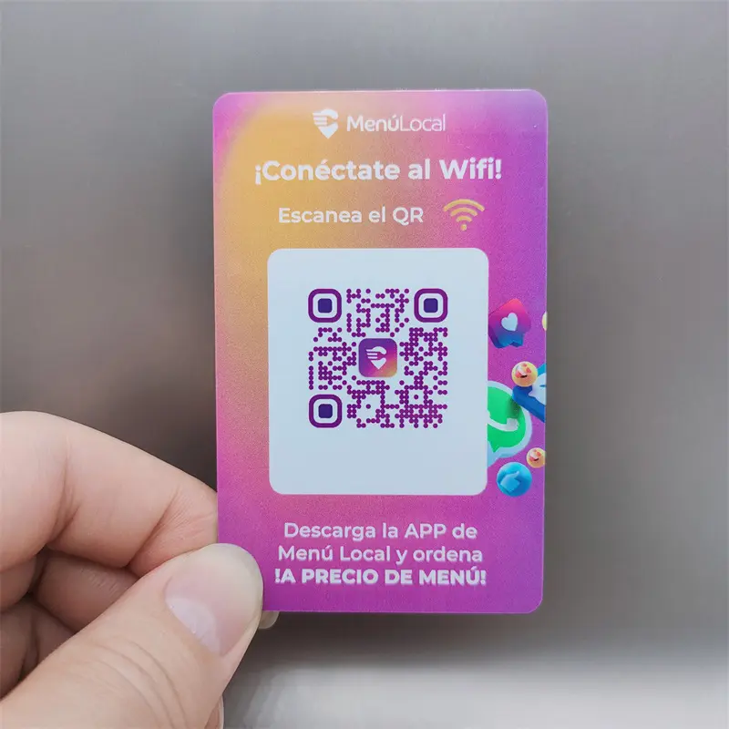 โลโก้พิมพ์ QR Code ntag 213 / 215 / 216 13.56MHz NFC PVC การ์ดพลาสติกสำหรับนามบัตร /google Review