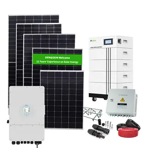 Hybrid 50KW 100KW Prepaid Solar System 15 Kw Solar System Off Grid Commercial Solar Power System For Barber Shop