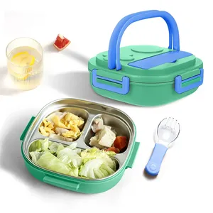 Kids 304 Stainless Steel Bento Box, Leakproof <b>Lunch</b> Box with Built-In Utensils for Toddlers & School, Food Safe - Product Image 6