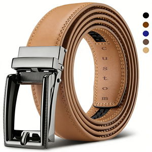 Cinturones Personalizados de Lujo Casuales Ajustables con Hebilla de Bloqueo Automático, de Cuero Vacuno Dividido, Impermeables y Transpirables para Hombre - Product Image 2