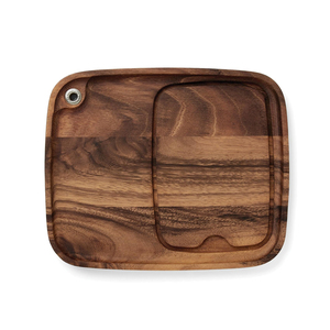Plato para carne <span class=keywords><strong>de</strong></span> madera <span class=keywords><strong>de</strong></span> acacia con canal para jugo - Vajilla ecológica apta para lavavajillas - Product Image 6