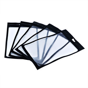 Resealable packaging clear matte black flat pouch zipper Plastic zip lock mylar bags with window