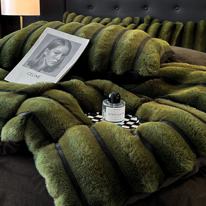 Ensemble de <span class=keywords><strong>couette</strong></span> d'hiver en velours 100% polyester, épaissi, chaud, moelleux, double face, écologique, style princesse, drap de lit, <span class=keywords><strong>couette</strong></span> - Product Image 3