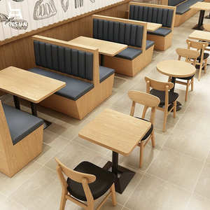 Ensemble <span class=keywords><strong>de</strong></span> table et <span class=keywords><strong>de</strong></span> chaises <span class=keywords><strong>de</strong></span> restaurant en bois durable moderne avec tiroirs <span class=keywords><strong>de</strong></span> rangement pour usage commercial ST017 - Product Image 2