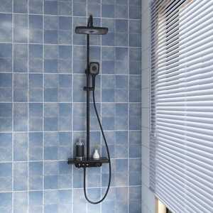 2021 nouveau Design douche intelligente avec couleur LED douche numérique mélangeur de pluie mélangeur de douche de couleur noir mat - Product Image 1
