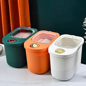 Seau plastique de rangement, pour cuisine, 7/15Kg 20Kg, résistant à l'humidité, pour le riz de céréales et la farine, conteneur cylindre avec farine