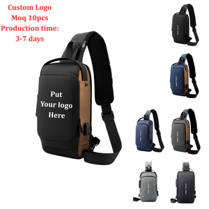 Borsa a Tracolla da Uomo di Tendenza 2025 Impermeabile da Petto per Moto e Bici con Lucchetto Logo Personalizzato USB Antifurto - Product Image 1