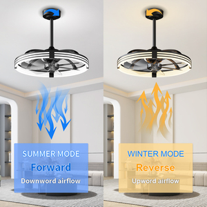 23.6in Smart <b>Ceiling</b> Fan with <b>Light</b>, 3000K-6500K Dimmable LED Fandelier, Reversible Silent Copper Motor, APP & <b>Remote</b> Timing Fan - Product Image 3