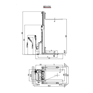 รถยกพาเลทไฟฟ้า Heli ELES-15J แบบเดินตาม 3.5 เมตร เสาคู่ สำหรับงานคลังสินค้าและการขนย้ายวัสดุ - Product Image 3