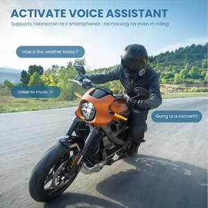 Intercomunicador de casco 1000M Intercomunicador para 2 personas, 30H Tiempo DE TRABAJO Bluetooth Casco de motocicleta Auriculares de intercomunicación impermeables con AI - Product Image 6