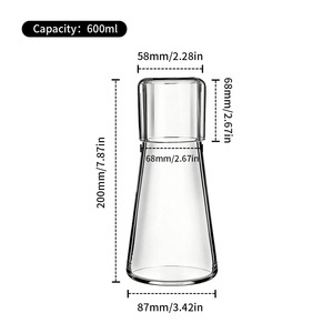 Jarra de agua de vidrio de borosilicato soplado a mano con tapa, resistente al calor, apta para lavavajillas, juego de tazas, jarra para beber junto a <span class=keywords><strong>la</strong></span> cama - Product Image 4