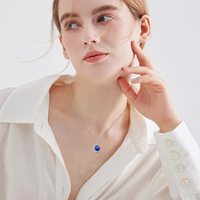 Collier pendentif en argent sterling 925 étoile lune lapis lazuli galaxie globe terre univers planète