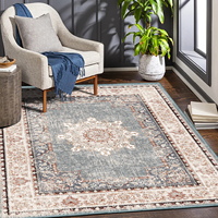 Tapis bohème lavable en machine, tapis vintage à poils ras pour salon