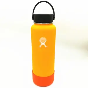 Penutup casing lengan bawah termos, 32oz 40oz termos botol air cangkir Tumbler dasar pelindung Boot silikon pelindung