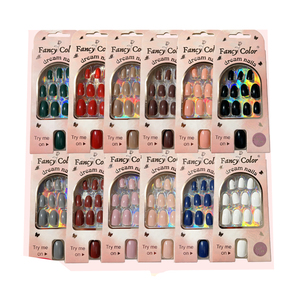 Ongles pressés, faux ongles de luxe en forme de cercueil, art des ongles en acrylique, ongles français artificiels, faux ongles, prix de gros - Product Image 1