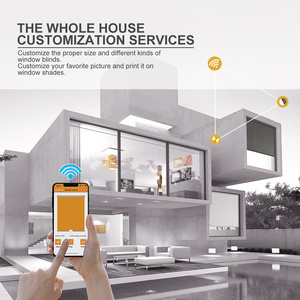 Tự động thông minh Wifi rèm cửa sổ năng lượng mặt trời Powered không dây Đôi cơ giới màn rèm cuốn cho phòng khách ban công hiện đại - Product Image 4