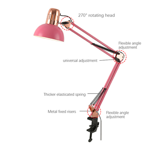 Phong cách Châu Âu sắt mạ điện bảng đèn truyền thống kẹp Clip E27 Bóng đèn kim loại làm việc đèn cổ điển nghiên cứu bảng Des - Product Image 4