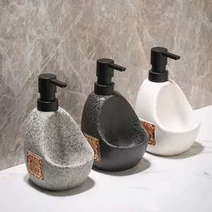 Bouteille de lotion bouteille de <span class=keywords><strong>d</strong></span>ésinfectant pour les mains bouteilles de distributeur de savon en céramique avec une <span class=keywords><strong>grille</strong></span> de rangement - Product Image 4