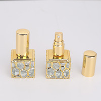 Flacon pulvérisateur de parfum carré en verre électroplaqué 10 ml – Vente en gros – Atomiseur de parfum de voyage portable de luxe métallique