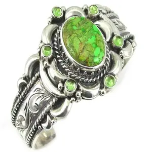 Bracelet argenté avec pierres turquoises, bijoux pour femme, vente en gros, nouvelle collection