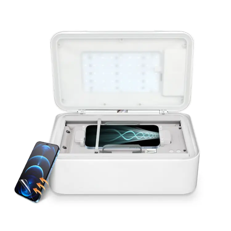 Aplicador de máquina de cura a vácuo UV para celular, película UV de proteção automática para tela de celular