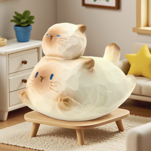 Caja Sorpresa de Figuras Coleccionables de Resina: Mini Figuras de Gatos Siamés con Emociones, Par de Adornos Kawaii para Escritorio, Regalo al por Mayor - Product Image 4