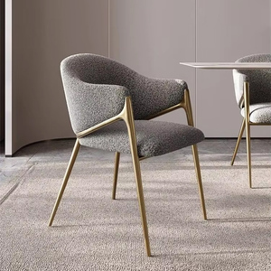 Silla de comedor de lana de cordero de terciopelo de lujo italiano de alta calidad, maquillaje, café, Hotel, sala de estar, sillas de comedor para restaurante - Product Image 4
