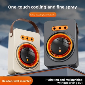 2026 New Digital Display Humidifying Mist <b>Desk</b> Fan USB Rechargeable Cooling Fan With Wall Mount Design for Office and Home Use - Product Image 2
