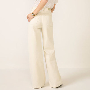 Pantalones de Lana de Cintura Alta y Pierna Ancha para Mujer, Color Sólido, con Cinturón, Estilo Casual Otoñal, Tejido Cálido - Product Image 3