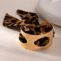 Brazalete de Metal con Cinta Estampada Desmontable, Chapado en Oro de 18K, Antideslustre, para Mujer, Joyería Boho de Moda 2026