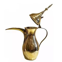 Tetera de metal martillado elegante de diseño de lujo, mesa al por mayor de calidad superior, Dallah árabe decorativo indio