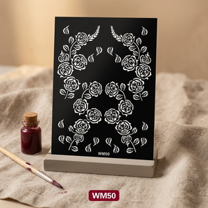 Stencil Professionale Riutilizzabile per Tatuaggi all'Henné su Mani e Piedi, Adesivo in PVC Impermeabile per Body Art Temporaneo per Artisti - Product Image 1