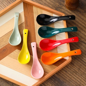 Cao cấp Trung Quốc sứ thìa đặt cho gạo Noodle Ramen súp handmade hồng gốm cho Nhà máy cung cấp và quà tặng - Product Image 4