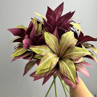 Plante Artificielle en Bambou Lily, Faite à la Main, Moderne, en Pot, pour Intérieur et Extérieur, Décoration Florale d'Entrée, Banane Rouge