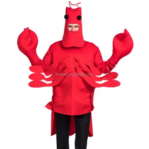 ชุดมาสคอตกุ้งมังกรสีแดงชุดธีมสัตว์ทะเลชุดมาสคอตสำหรับผู้ใหญ่ยอดนิยมสำหรับงานปาร์ตี้