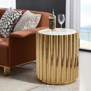 <span class=keywords><strong>2025</strong></span> venta al por mayor de lujo moderno Base de acero inoxidable mesa de centro de mármol de imitación superior duradero fácil de limpiar muebles de sala de estar para el hogar - Product Image 4