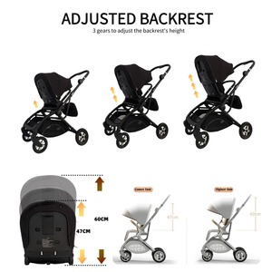 En1888 Xe đẩy em bé sang trọng chất lượng tốt có thể gập lại vận chuyển thiết kế mới pram cho trẻ sơ sinh lên đến 3 năm giá rẻ bán buôn - Product Image 4