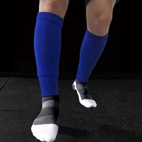 Logo personnalisé Chaussettes de football sans pied Veau de football Manches de compression Jambe de football Chaussettes de football Manches Chaussettes sans pied
