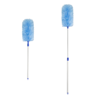 Plumeau en laine d'agneau avec manche extensible - Tête de plumeau antistatique en fourrure de mouton pour le nettoyage des voitures, des ventilateurs de plafond NO.9823