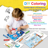 Bloques de Construcción Educativos de Ciencia DIY, Kit STEM de ABS, Juguetes de Programación Electrónica para el Entrenamiento del Pensamiento Lógico de los Niños