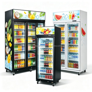 Top Mounted Compressor 2 Glass Door Display <b>Cooler</b>, Commercial Upright Refrigerated Display Cabinet, Used for Freezing Food - Product Image 4