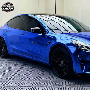 Pellicola per Auto NIKO Super Chrome Nile Blue 1.52*16M, Wrapping Auto in TPU Lucido, Pellicola Protettiva per Vernice Auto-Riparante ad Alta Lucentezza, Vinile Blu - Product Image 2