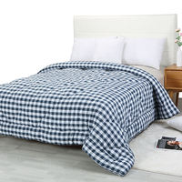 Couette matelassée en polyester à carreaux imprimés avec logo personnalisé, certifiée Oeko-Tex, respirante et douce, pour la maison et la chambre à coucher, OEM ODM