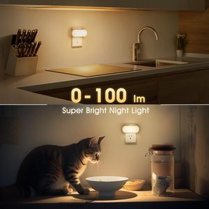 ZHILAI Mini Lámpara Nocturna LED Blanca Cálida Moderna, Brillo Regulable, Ahorro de Energía, Sensor de Luz, Enchufe de Pared, para Dormitorio, Habitación Infantil, Baño - Product Image 5