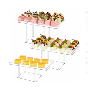 Supports à Dessert en acrylique transparent rehausseurs de Buffet pour Cupcakes Dessert pâtisserie support de nourriture pour la fête d'anniversaire de mariage